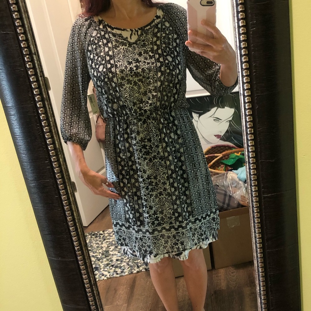 M Boho Gypsy Sheer Dress Cover Up Print Spring - Picture 5 of 5